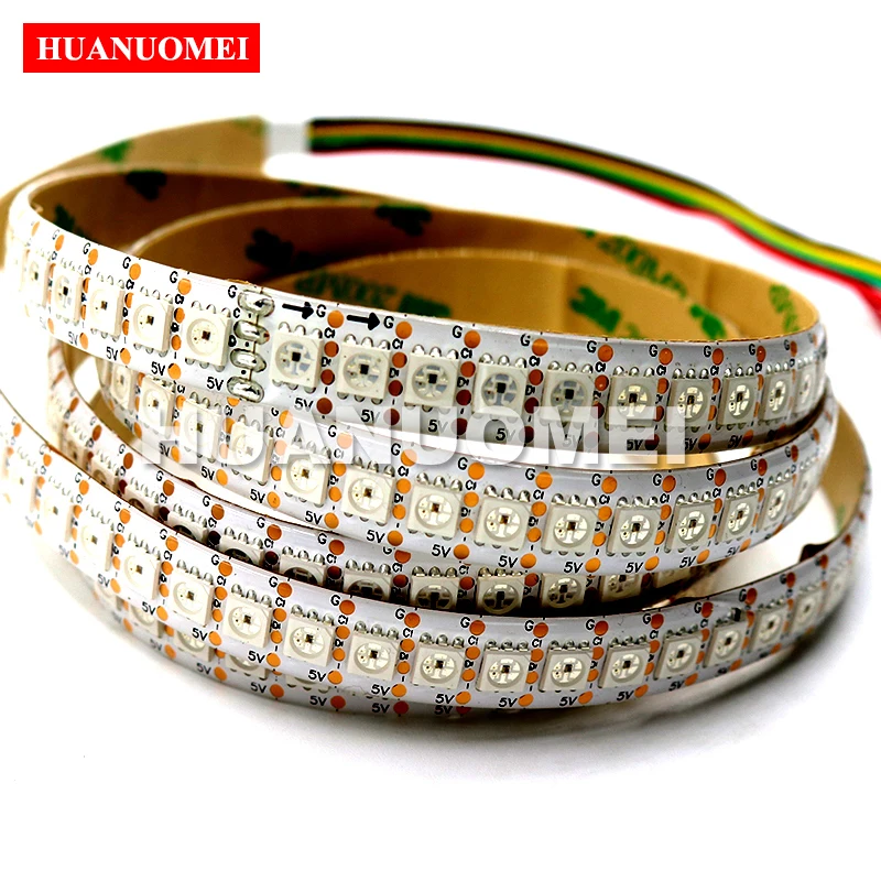 2M 144LEDs/M HD107S Digital LED Strip 5050 SMD RGB Chip Flexible Tape Light Decoration Outdoor Waterproof IP65 White PCB 5V Lamp