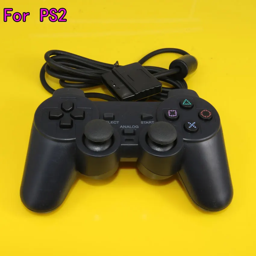 Черный Цвет проводной контроллер для Sony PlayStation 2 геймпад двойной вибрации пульта