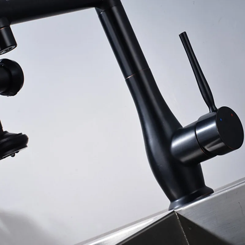 Бронзовый Смеситель с масляной насадкой вращающийся на бортике кухонный кран