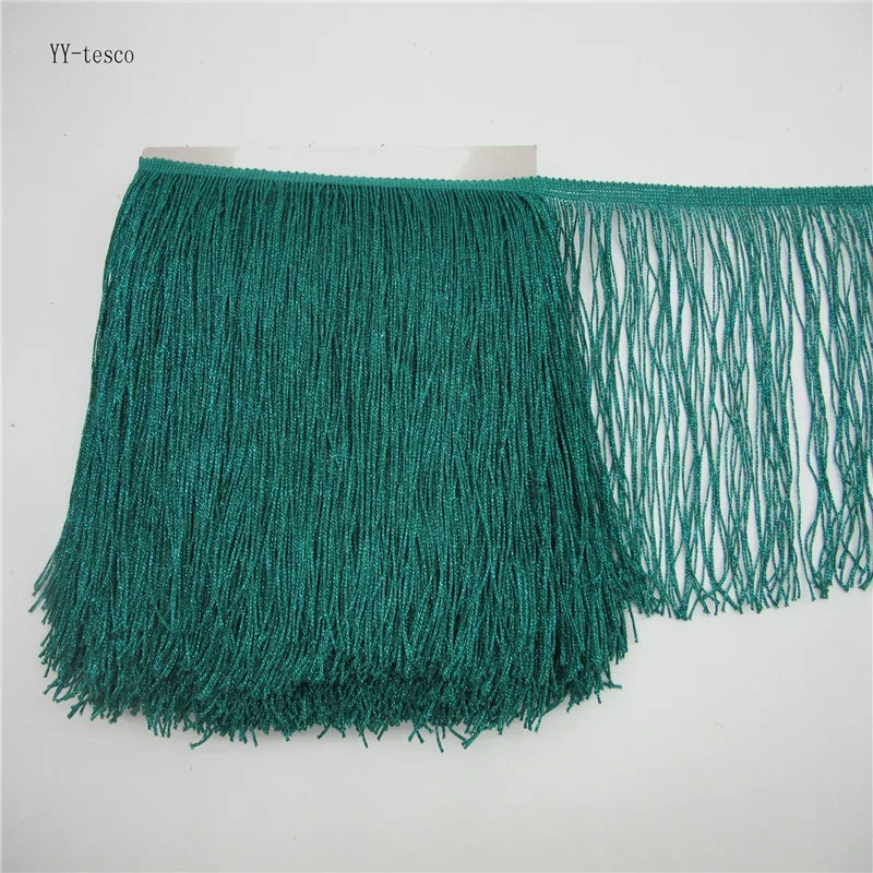 blue-green YY-tesco 10 м полиэстер кружевная бахрома с кисточками кружева обрезанная лента шить латинские платья сценическая одежда шторы Аксессуары 20 см Ширина - Цвет: blue-green