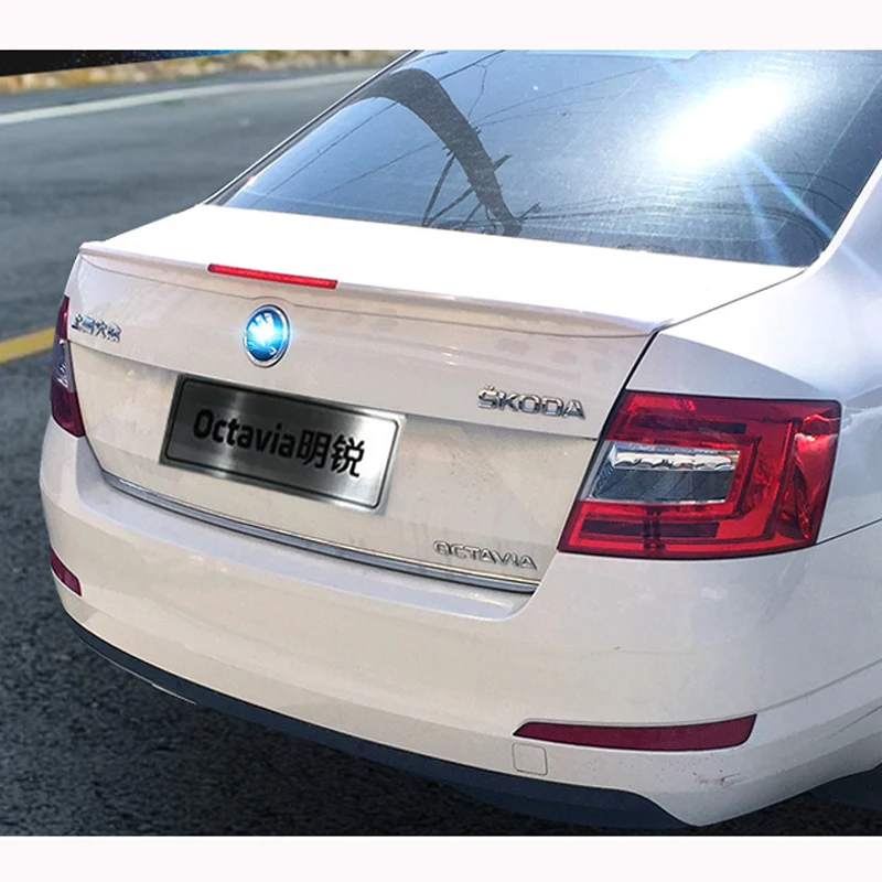 Для Skoda New Octavia спойлер украшение в виде хвостового крыла ABS пластик Неокрашенный праймер задний спойлер багажника