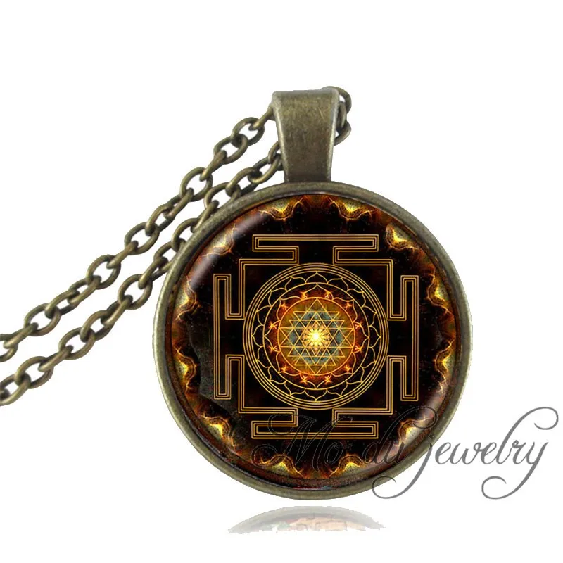 1pc Buddhist Sri Yantra Pendant Mandala Necklace Sacred Geometry Jewelry Women | Украшения и аксессуары