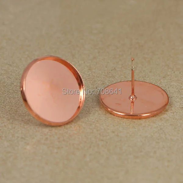 Пустые серьги гвоздики с круглым ободком полимерные Кабошоны заколки для
