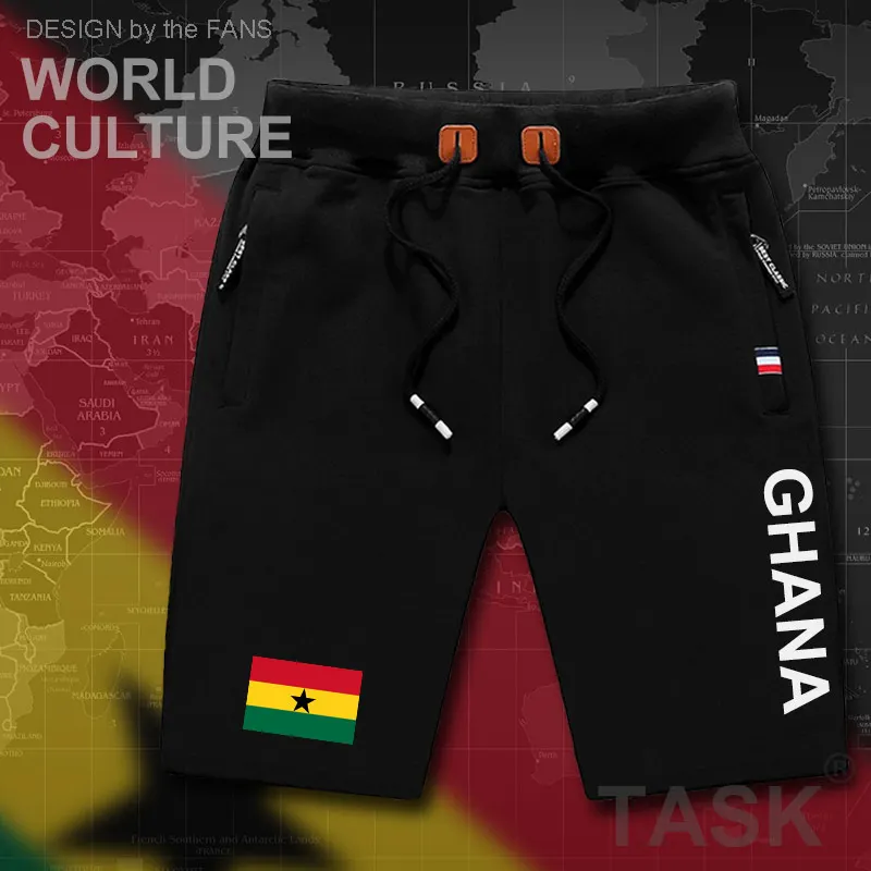 Мужские спортивные шорты Республики Гана мужские с флагом и карманом на молнии