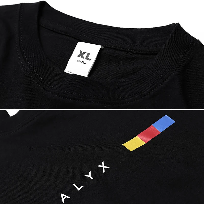 Аликс футболки 19SS Новое поступление О образным вырезом топ тройники черные белые