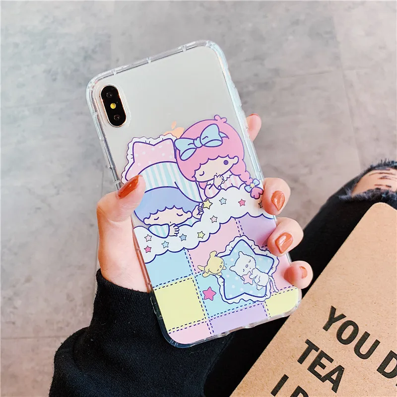 Милые Мультяшные Чехлы Sanrio для телефонов iPhone 8 7 6s 6 S Plus X Мягкий силиконовый чехол