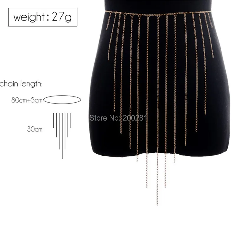 Пикантная обувь в богемном стиле с металлическими подвесками Цепочка для живота