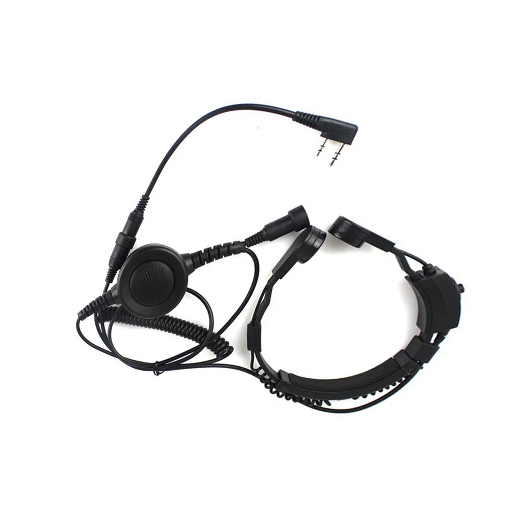 New 2 Pin Heavy Duty PTT Throat OR Forehead Vibration MIC for KENWOOD PUXING HYT TYT BAOFENG UV-5R BF-888S Ham Radio Earpiece