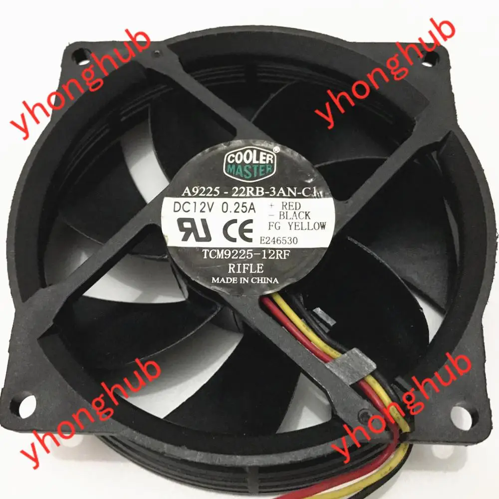 Кулер Мастер A9225 22RB 3AN C1 Сервер охлаждающий вентилятор DC 12V 0.25A 95X95X25mm 3 жильный|fan