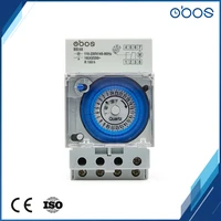 free shipping obos 220v ac din rail 48 times onoff 24hours timer with minimum setting unit 30mins mechanical mini time switch
