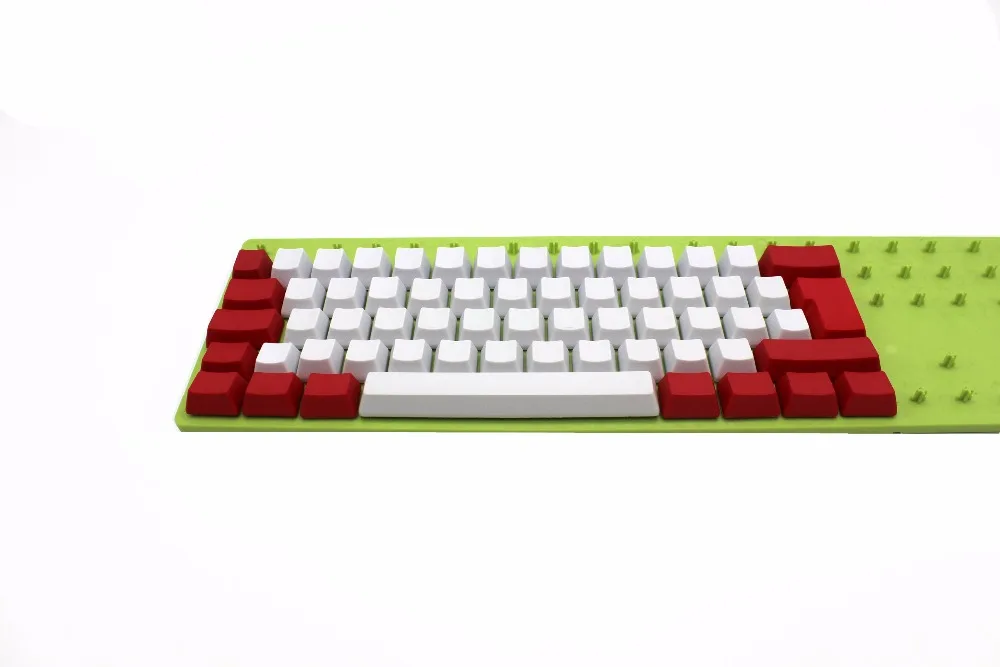 Бело-красные смешанные толстые клавиши YMDK PBT без рисунка ISO ANSI колпачки клавиш OEM