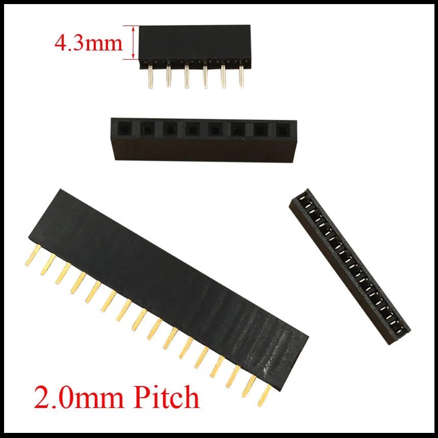1*20 1x20 1*30 1x30 Pin 11P 12P 14P 2.0mm Pitch Space 4.3mm Height Female Connector Single Row Straight Pin Header Strip