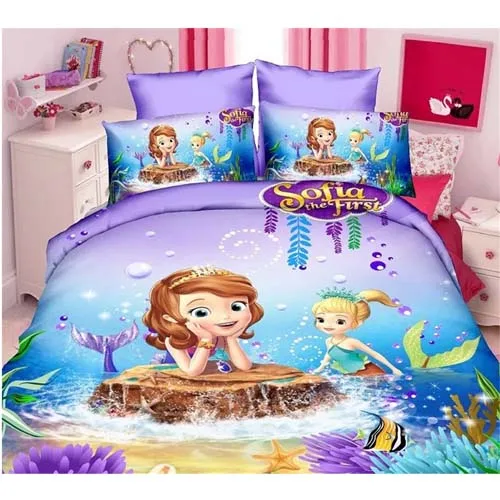 Sophia bedding set 2 Disney мультфильм "София" Принцесса Дети комплект постельного белья для девочек пододеяльник, простынь и наволочки Наволочки Твин 2/3/4 шт. для 1,2 м кровать - Цвет: Sophia bedding set 2