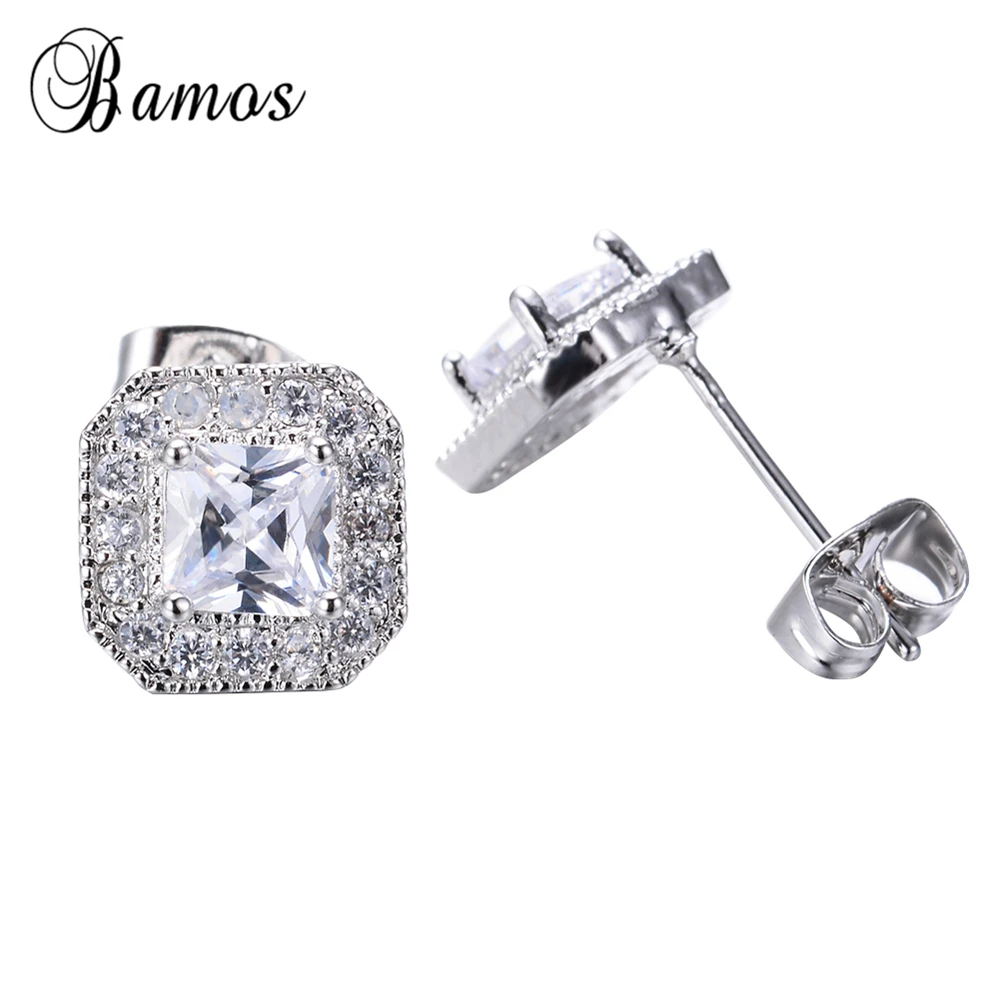 Женские серьги гвоздики серебряного цвета с цирконом AAA|double earrings|geometric stud earringsfashion