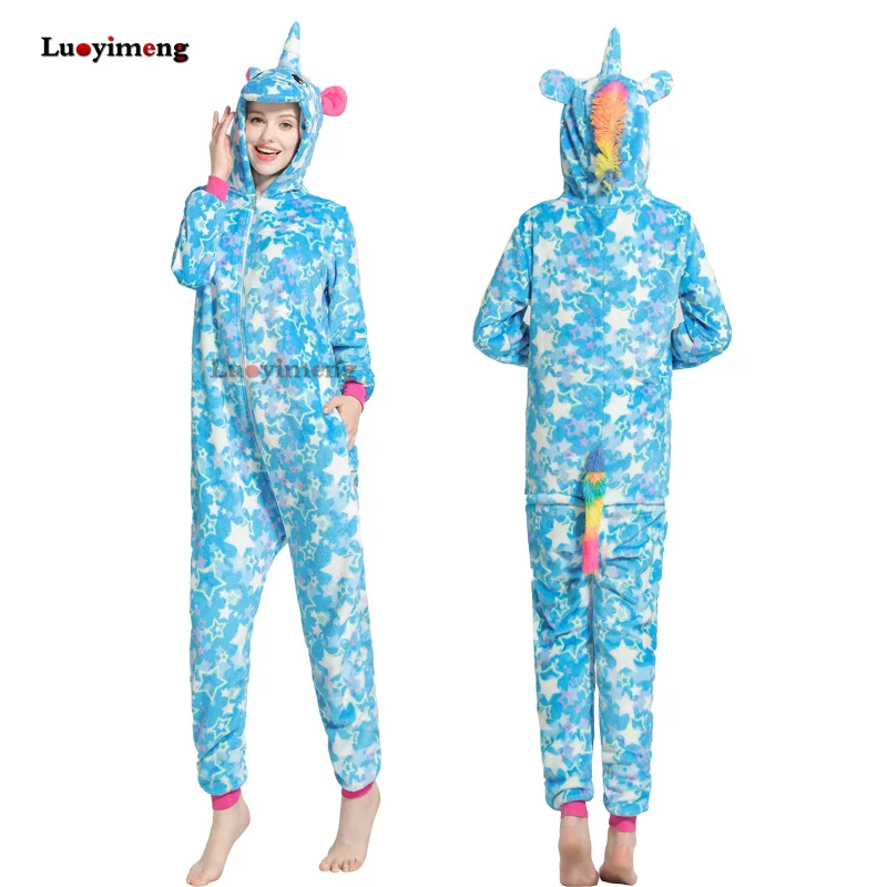 Пижама с единорогом для взрослых комбинезон животными Kugurumi женщин и мужчин