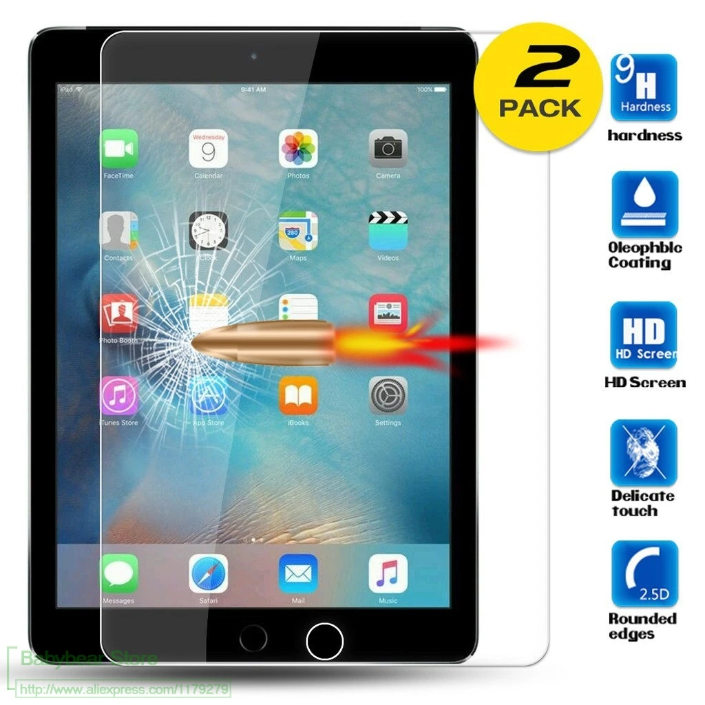 2 шт. Защитное стекло для планшета Apple iPad 9 7 A1822 A1823 закаленное 9H A 1822 1823 | Компьютеры