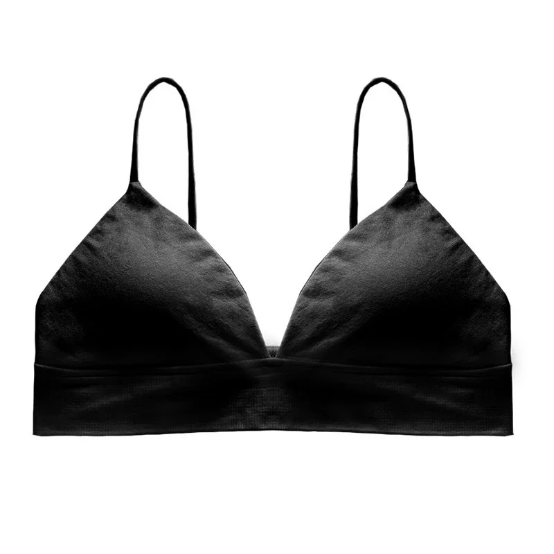 WANAYOU Women Breathable Triangular Cup Sports Bra Seamless Wirefree Elastic Thin Shoulder Strap Vest Padded Tops | Спорт и
