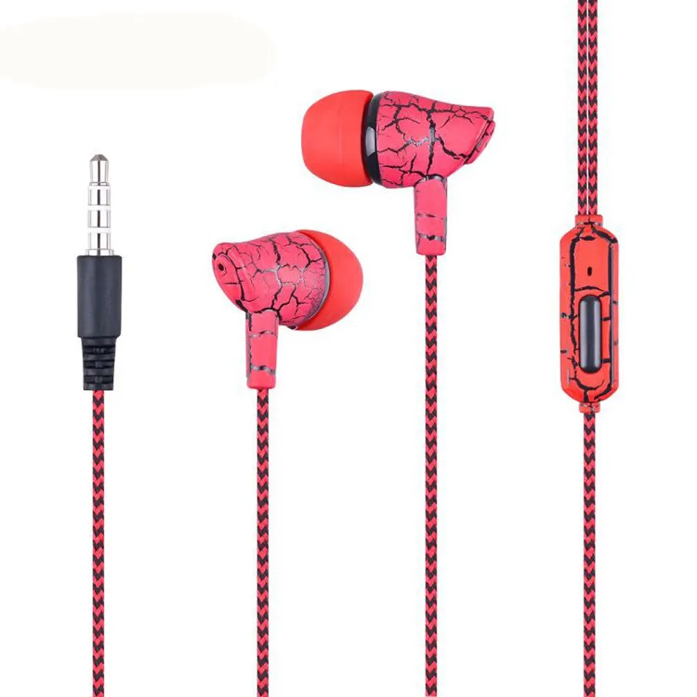 Crack Earphone In-Ear Cloth Line earbuds Stereo Bass Music Earpieces with Mic for iphone LG xiaomi | Электроника