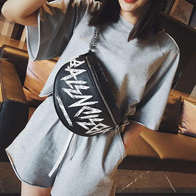 Поясная сумка модная женская поясная Женская нагрудная мессенджер с цепочкой