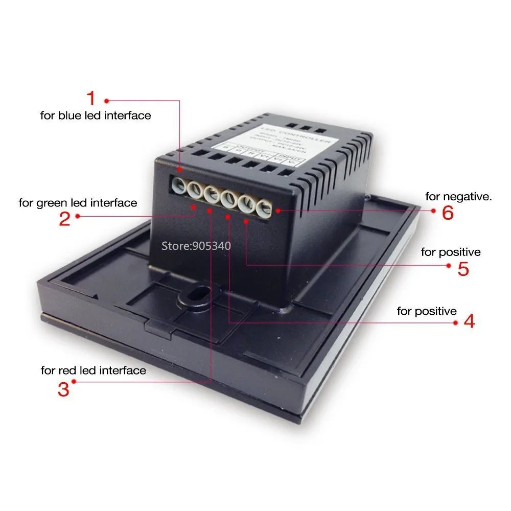 TM08U полноцветный RGB сенсорный Панель Управление; DC12-24V12A Настенный 3 канала светодиодный диммер Управление для 5050 3528 RGB светодиодные ленты