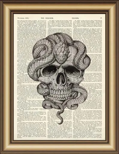 Настенный постер с изображением черепа и змеи печатная Картина на холсте принтом