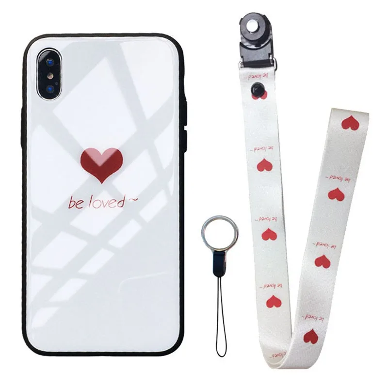Задняя крышка из закаленного стекла Be Love Heart + гибридная рамка ТПУ идеально