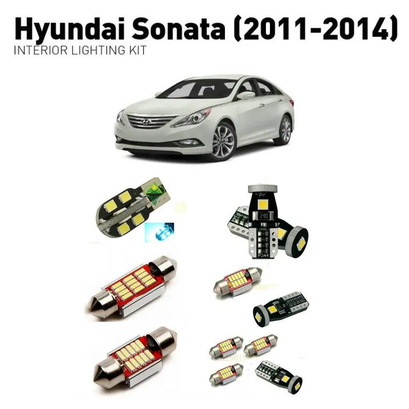 Светодиодные внутренние фары для Hyundai sonata 2011-2014 12 шт. светодиодные автомобилей