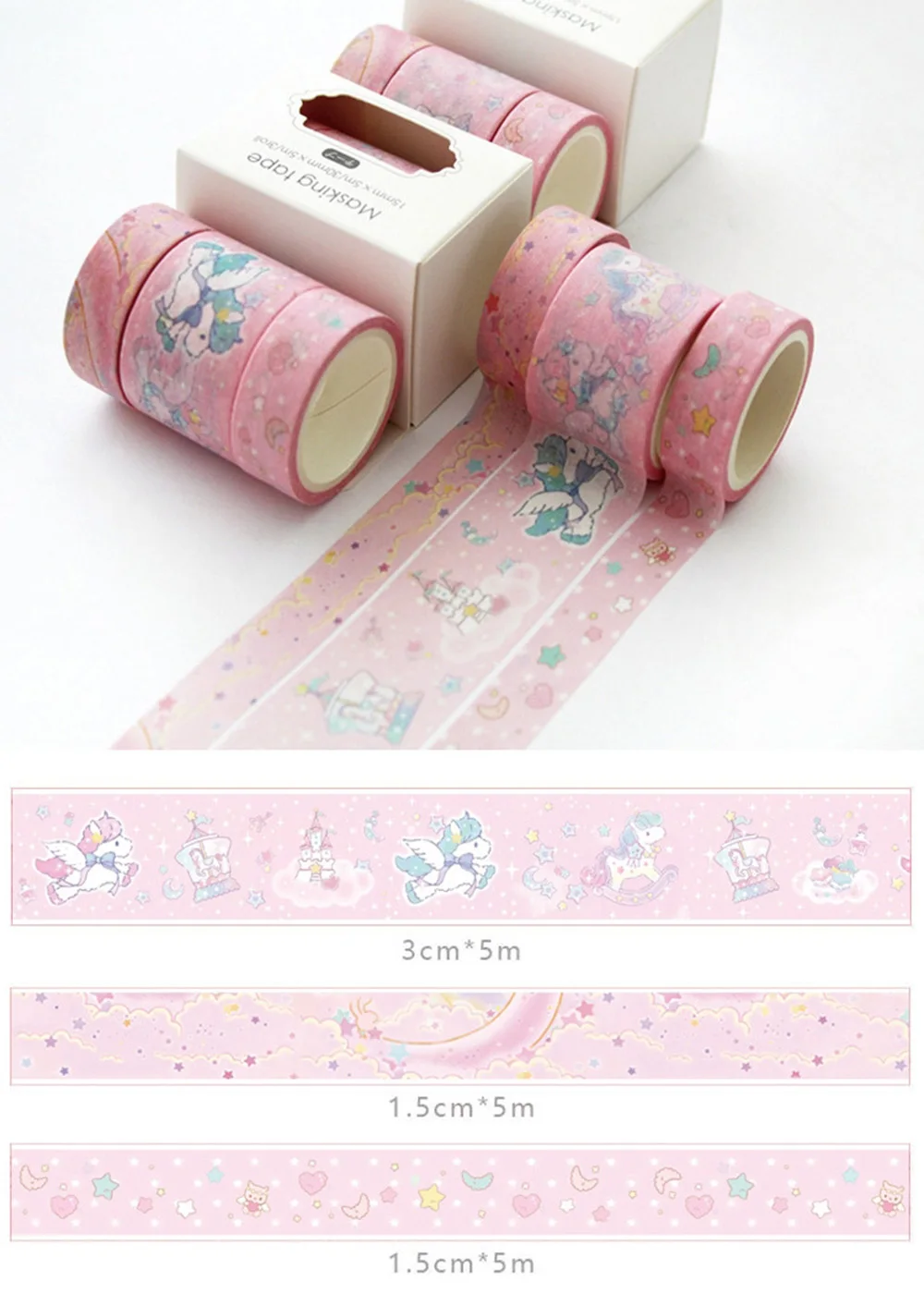 3Pcs/pack Classic Van Gogh Bullet Journal Washi Tape set Starry sky Adhesive Tape DIY Scrapbooking Sticker Label Masking