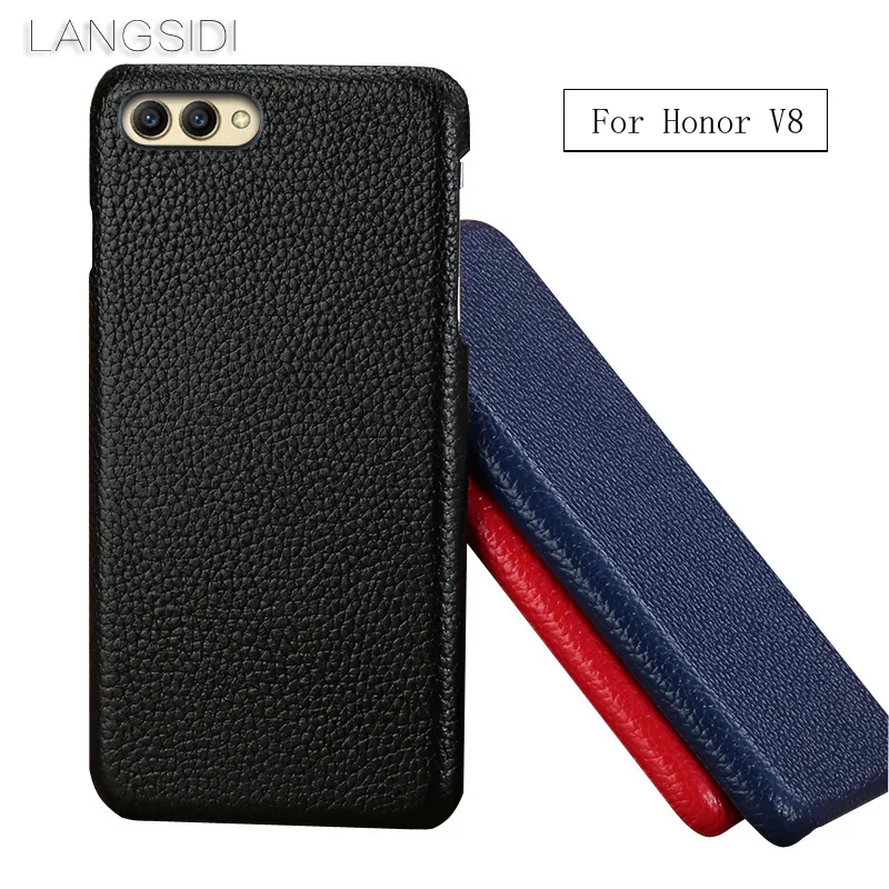 Роскошный чехол для Huawei Honor V8 задняя крышка из коровьей кожи с текстурой личи
