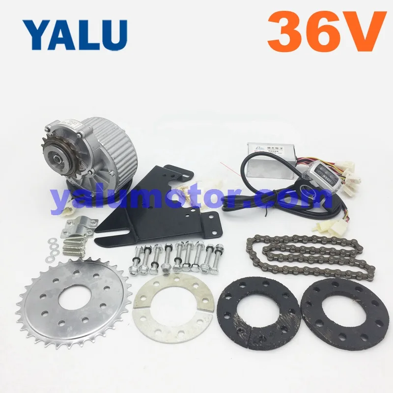 36V Thumb Throttle YALU24V е-байка 36В 250 Вт индивидуальные левая свободного хода звездочки Шестерни вождения электрический, фара для электровелосипеда в DC мотор комплект с unitemotor MY1018 мотора электровелосипеда - Цвет: 36V Thumb Throttle