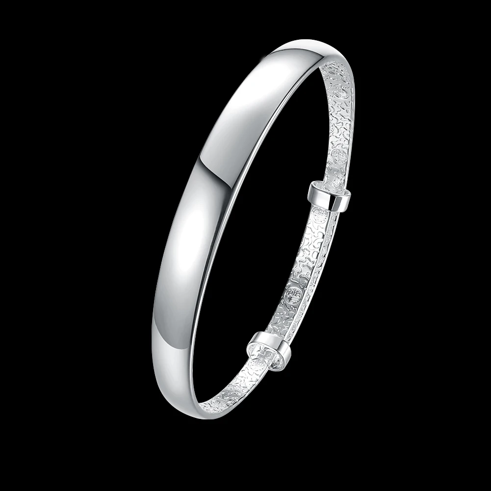 Lsb272 Модные Серебристые простой плоской подошве широкие регулируемые Браслеты