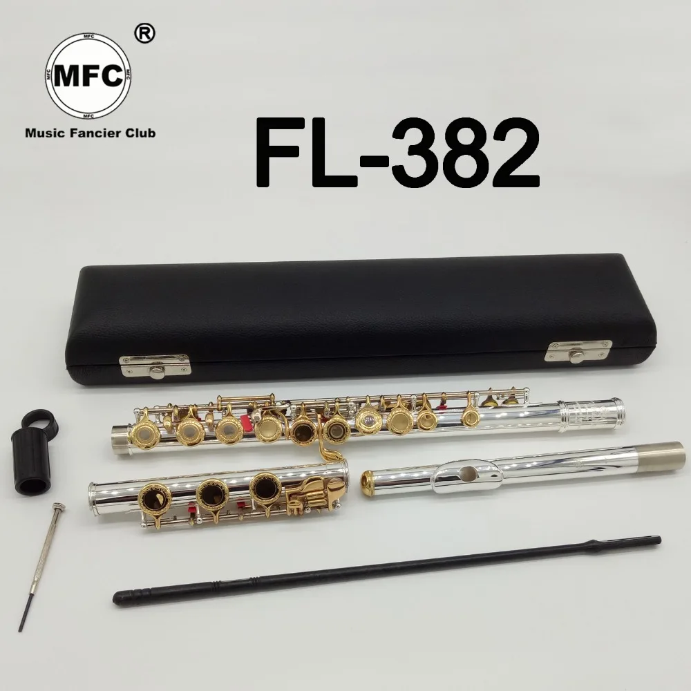 

Music Fancier Club Intermediate Standards Flute FL-382 Gold Key Carved Floral Designs Flutes 17 Holes Closed Open Hole