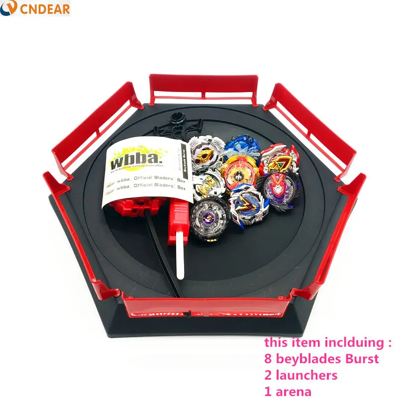 8pcsArena003 Beyblade burst тупи Металл Fusion черный набор коробка игрушка лезвие пусковое устройство волчок игрушки для Childn - Цвет: 8pcsArena003
