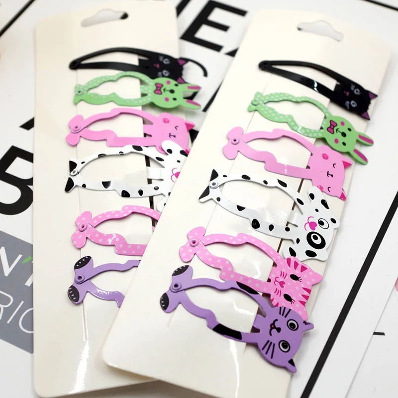 6 шт./лот новые детские заколки для волос с милыми мультяшными животными головные