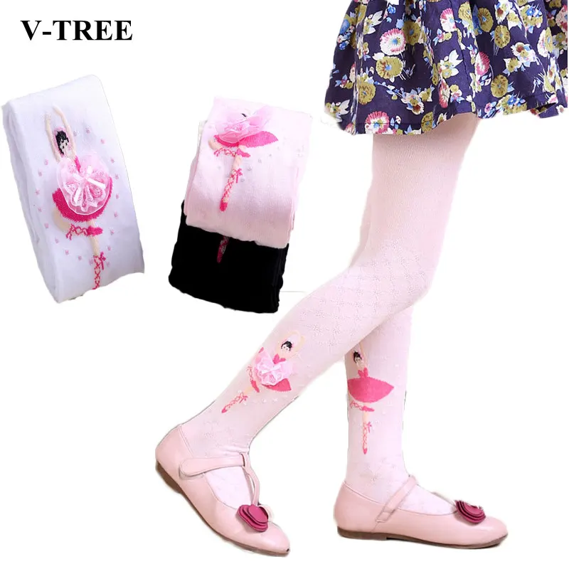 Сезон весна осень Колготки для девочек Детские Балетные танцевальные колготки