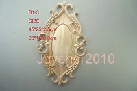 b1 3 26x15x0 8cm wood carved round onlay applique unpainted frame door decal working carpenter decoration