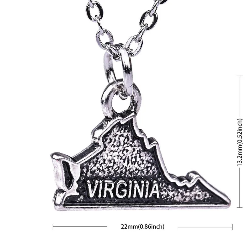 Рыболовный крючок в родном городе США Америка карта Вирджиния кулон контур