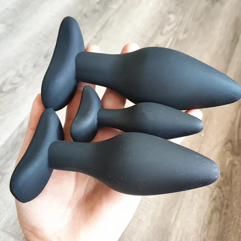 30-45mm Sexy Black Silicone Anal Plug Massage Adult Gay Sex Toys For Women Man Buttplug sexo anal butt plug erotic toys Products | Красота и
