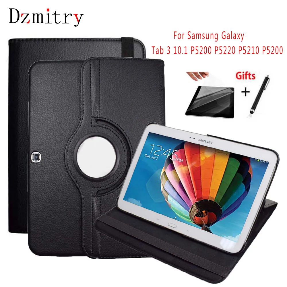 Вращающийся на 360 градусов чехол из искусственной кожи для Samsung Galaxy Tab 3 10 1 SM P5200 P5220