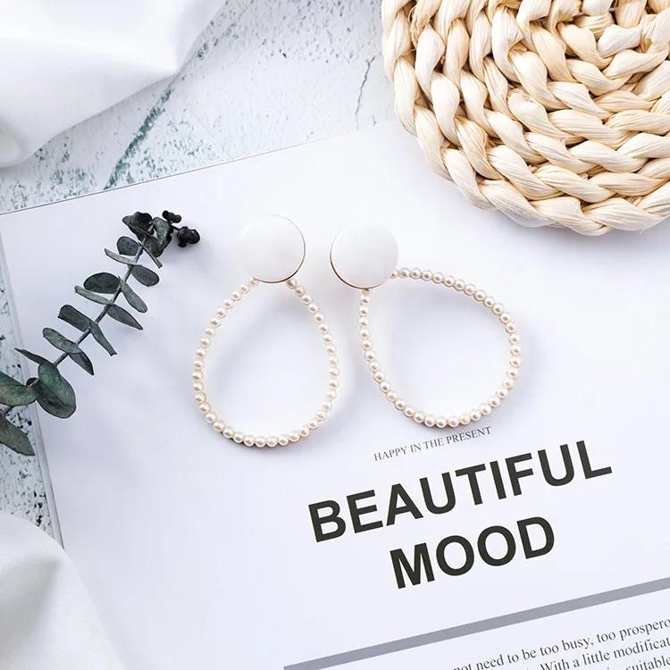 Luxury Imitate Pearl Earrings for Women Temperament Water Drop Shape Dangle Fashion Accessories Jewelry Evening CEL294 | Украшения и