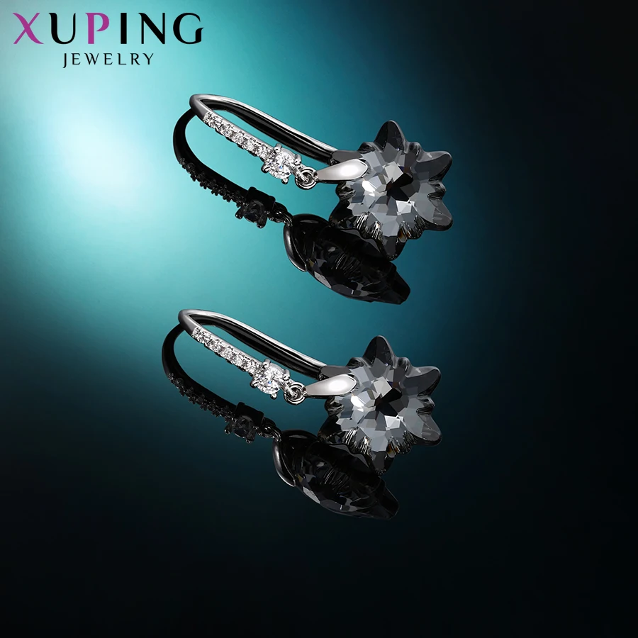 Xuping 11,11, серьги в форме снежинок, женские серьги с кристаллами Swarovski, гипоаллергенные романтические ювелирные изделия, семейные вечерние, подарочные M63-20220