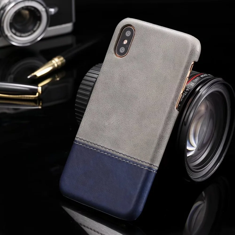 HengLiTai спортивный Ретро Кожаный чехол Чехол для iPhone X 8 plus роскошный мягкий черный