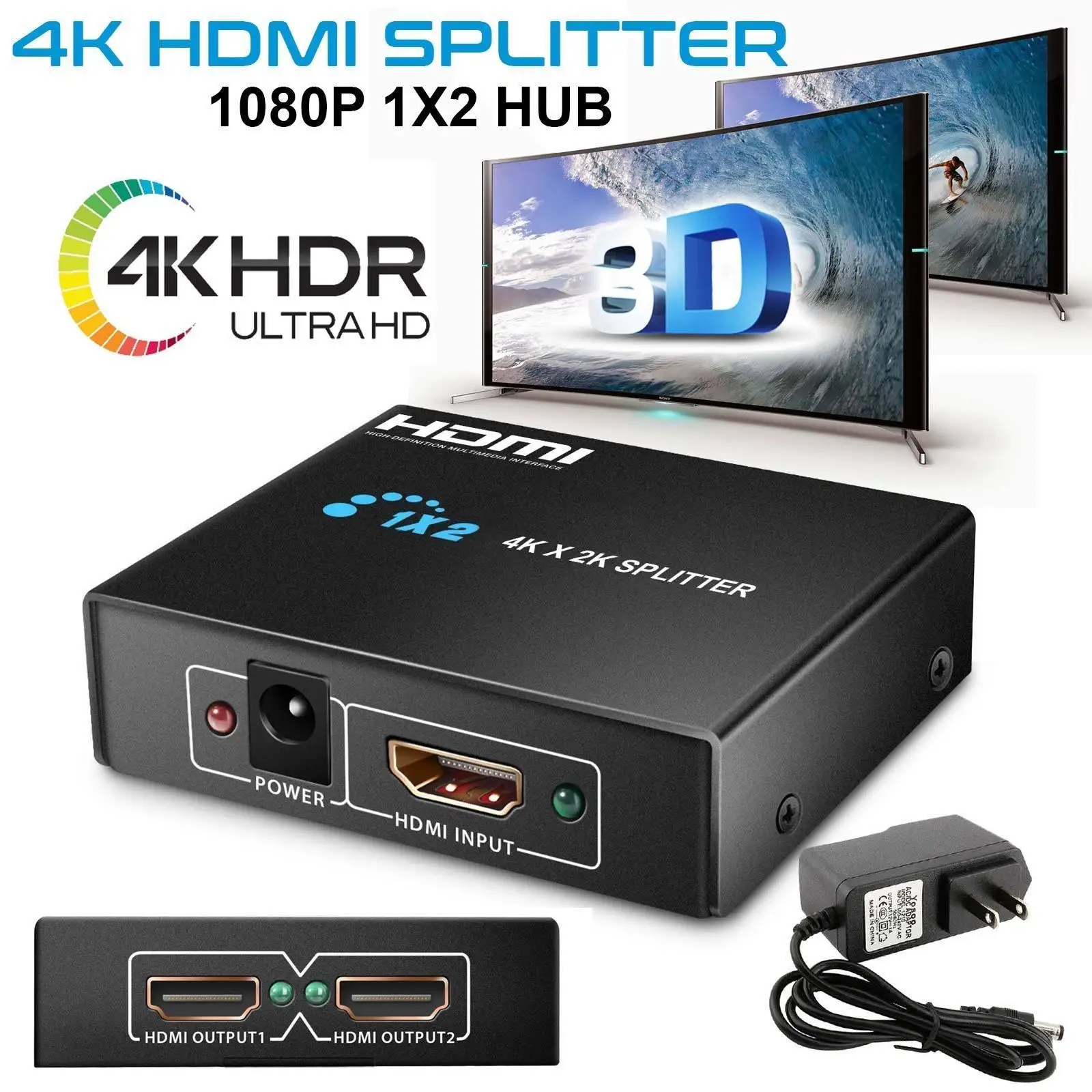 Раздельный HDMI переключатель EastVita HDCP Full HD 1080p 1X2 1X4 раздельный 1 в 2 выхода усилитель