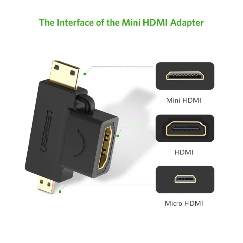 Ugreen Micro HDMI совместимый разъем адаптера 4K Mini Кабельный соединитель конвертер для