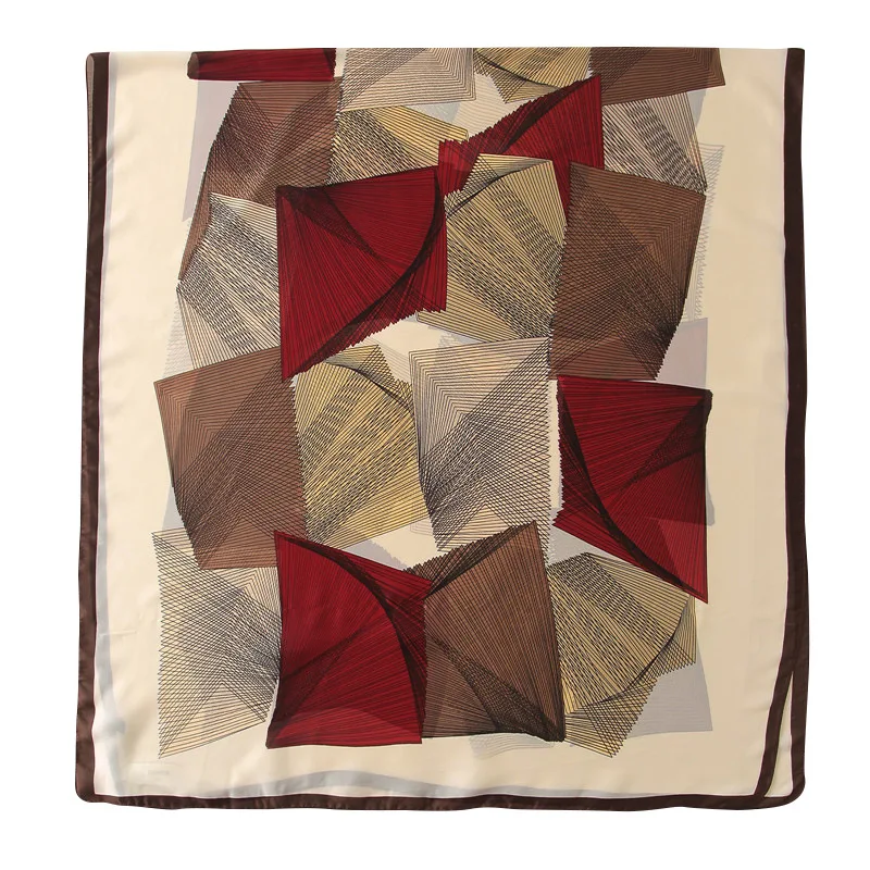

New Arrival national style geometric line printed silk scarf, summer beach travel sunscreen shawl for wowen.