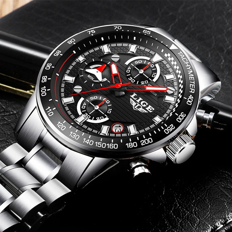 LIGE модные мужские часы топовые брендовые Роскошные Кварцевые спортивные для