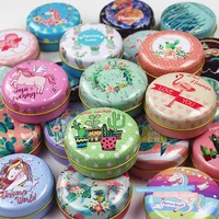 round exquisite mini tin box tea package candy coin storage box seal jewelry pill cases iron box container random 12pcslot