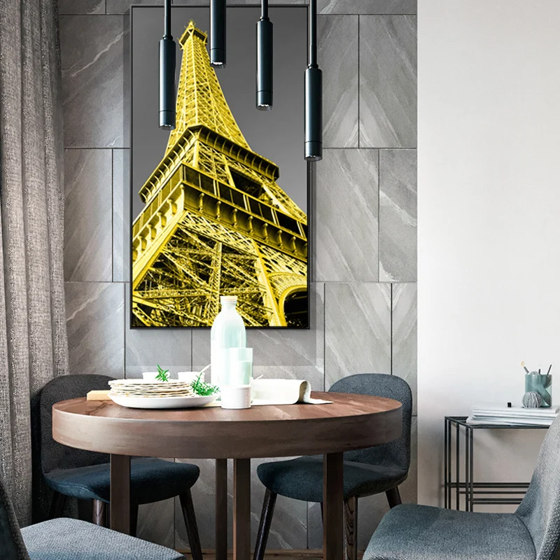 HD Современный Черный Белый Золотой пейзаж города мира холст искусство для