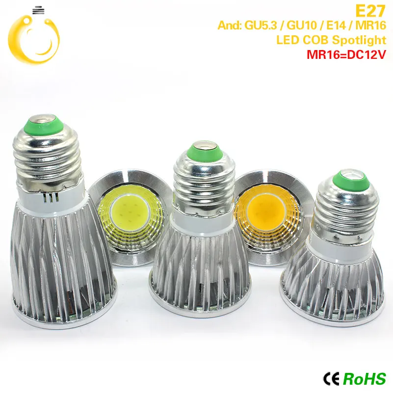 Высокая Мощность лампада Led E27 удара 9 Вт 12 15 Dimmable прожектор теплый белый/холодный