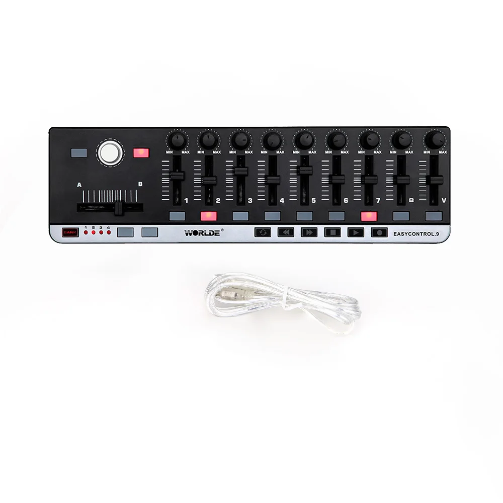 Worlde EasyControl.9 портативный мини USB 9 тонкий линейный контроллер MIDI|controller midi|controller